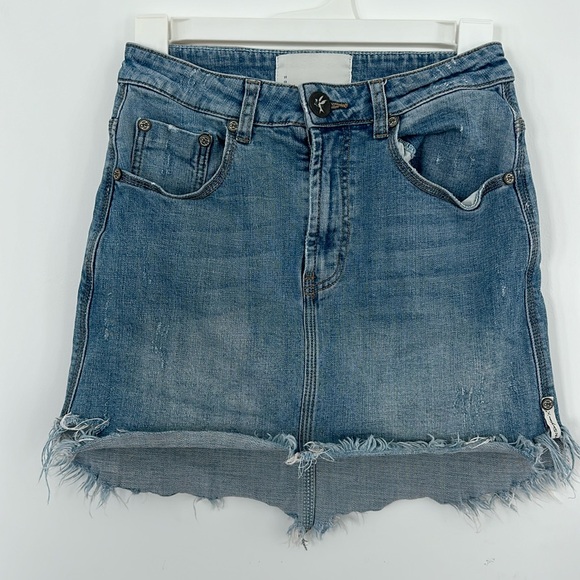 One Teaspoon Denim Mini Skirt Size 25 - Picture 1 of 5